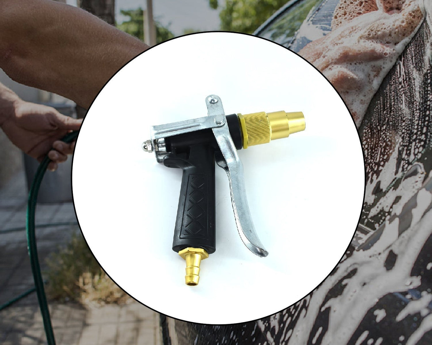 Durable Gold Color Trigger Hose Nozzle Water Lever Spray