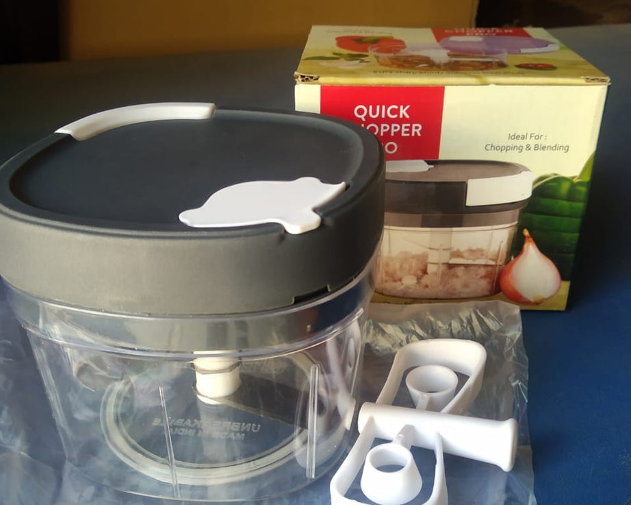 Multi-functional chopper and slicer with a clear bowl for visibility