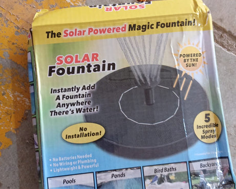 Fast Fountain by Pocket Hose - Solar-Powered - Instantly Adds a Water Feature Virtually Anywhere - 5 Spray Modes - No Installation or Batteries Required - Great for Bird Baths, Pools, Pond & More (1 Pc)