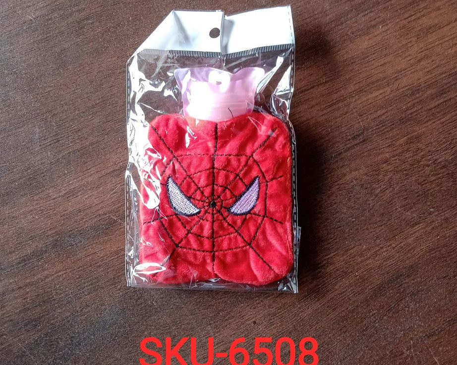 Small hot water bag with Spiderman design for relief and warmth