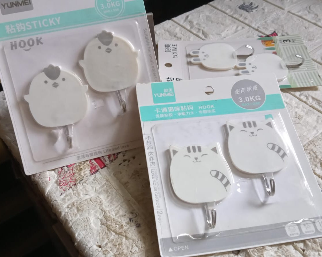 Multipurpose Strong Hook Self-Adhesive hooks for wall Heavy Duty Hook, Sticky Hook Household For Home, Decorative Hooks, Bathroom & All Type Wall Use Hook, Suitable for Bathroom, Kitchen, Office