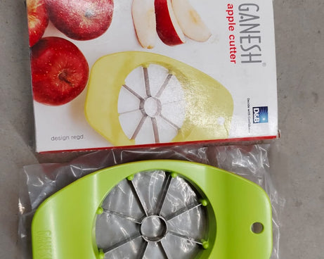 Ganesh apple cutter, stainless steel and plastic, color options available.