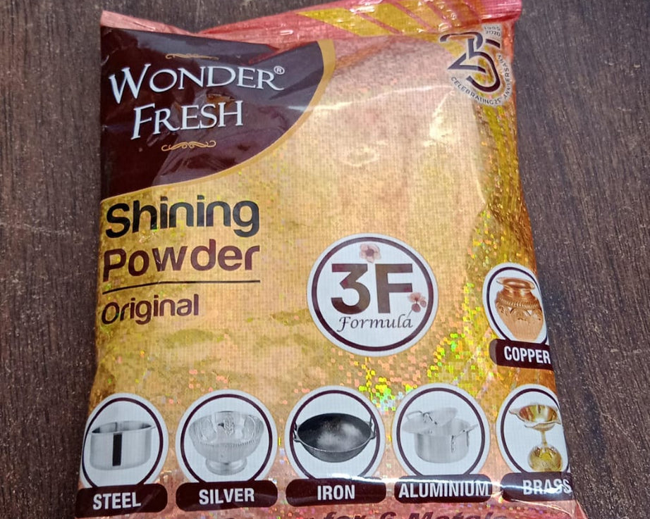 Shining Powder, Cleans and Polishes Copper, Brass, Silver, Aluminum, Iron, and Steel, Removes Tarnish and Oxidation (200 GM)