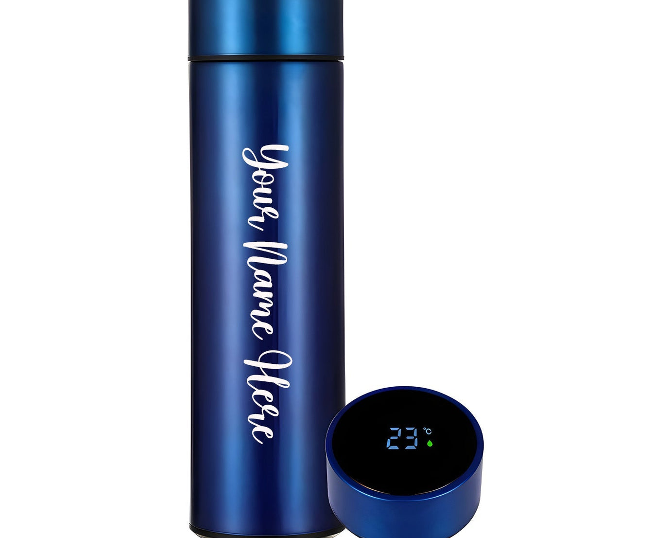 Customized/Personalized Stainless Steel Smart Water Bottle with Smart LCD Temperature Touch | Gifting Custom Name Water Bottle | Gifts for Boyfriend/Girlfriend/Employee | 500ML
