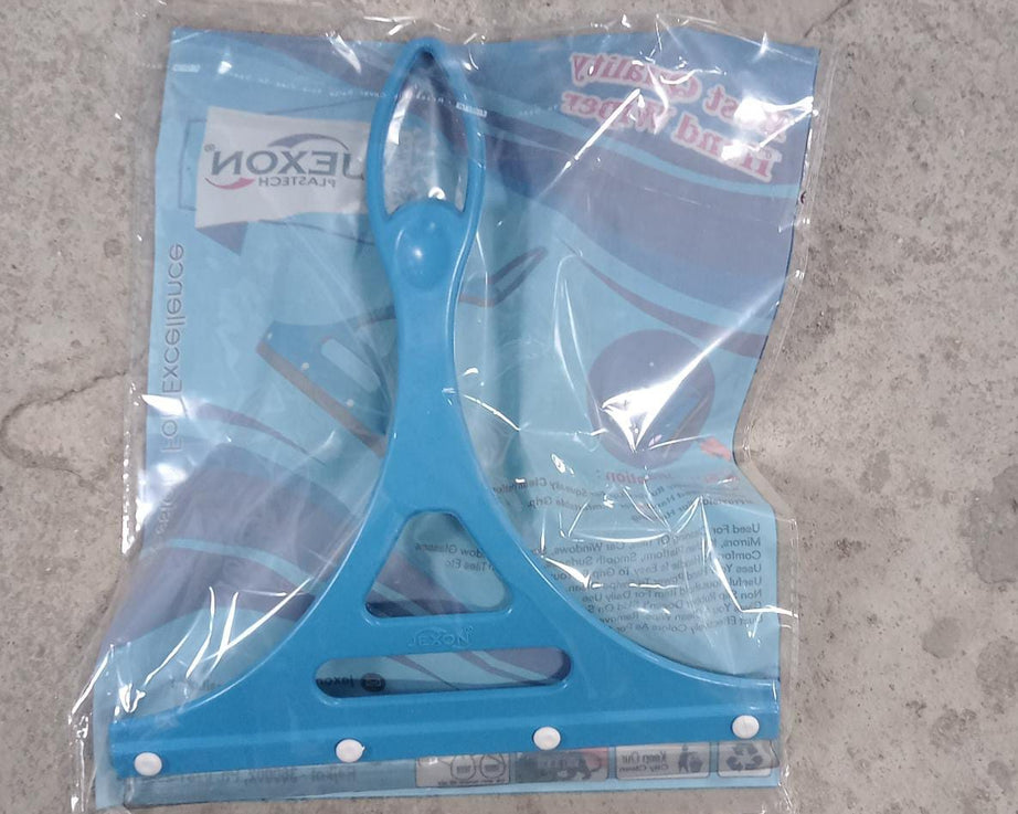 Durable plastic wipers for glass and kitchen surfaces, available in assorted colors.