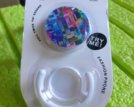 Fashion design pop up mobile phone grip holder smart phone bracket, Phone Stand & Grip with popclip car mount flowers pasley