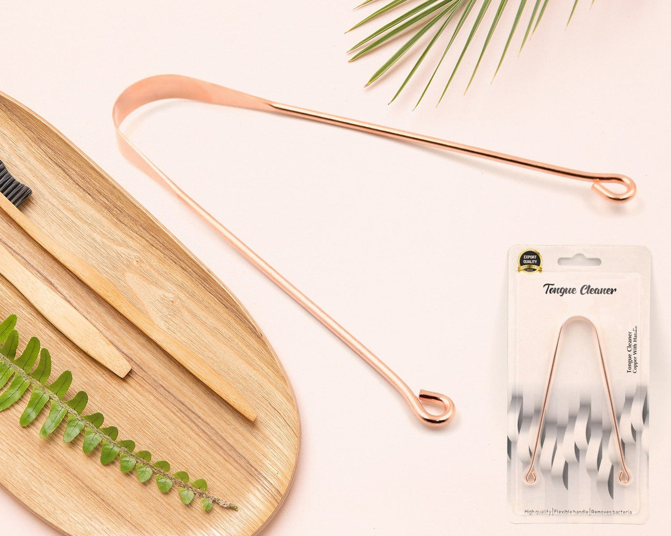 Tongue Cleaner For Kids & Adults | Tongue Scraper For Bad Breath, Maintain Oral Hygiene for Daily Use | for Fresh Breath & Bacteria Removal | Improved Taste (Steel, Copper, Tongue Cleaner / 1 Pc)