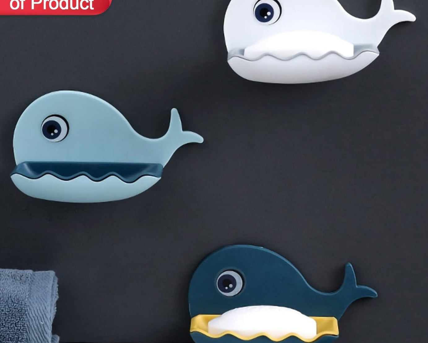 Waterproof wall-mounted soap bar holder, fish design