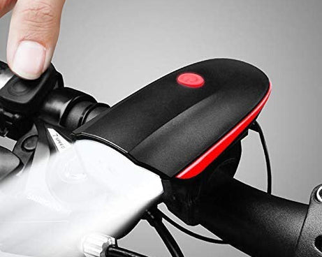 Rechargeable LED light for bicycles with a sleek design.