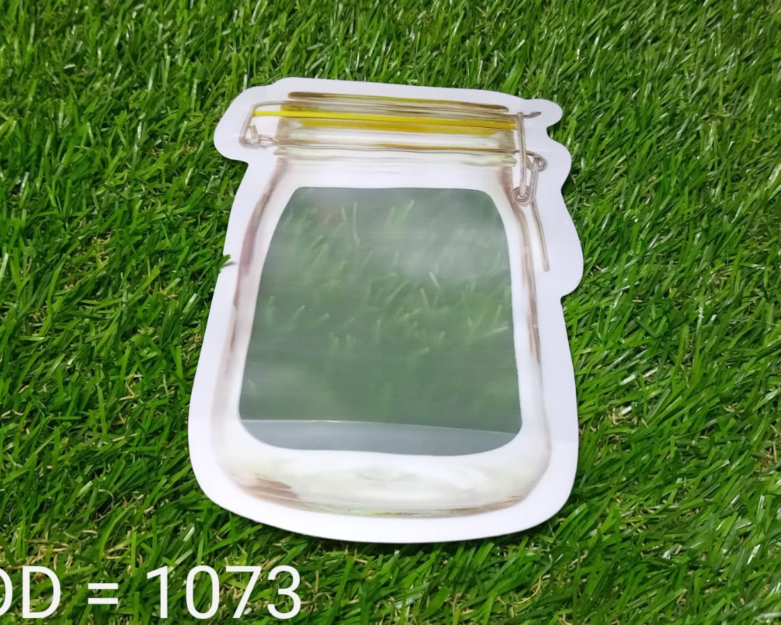 150ml plastic jar with airtight seal, featuring a zipper closure.