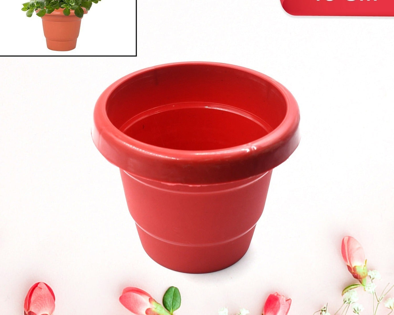 Plastic Heavy Duty Plant Container Pot/Gamla for Indoor Home Decor | Outdoor Balcony Garden 13cm (pack of 1 pc)