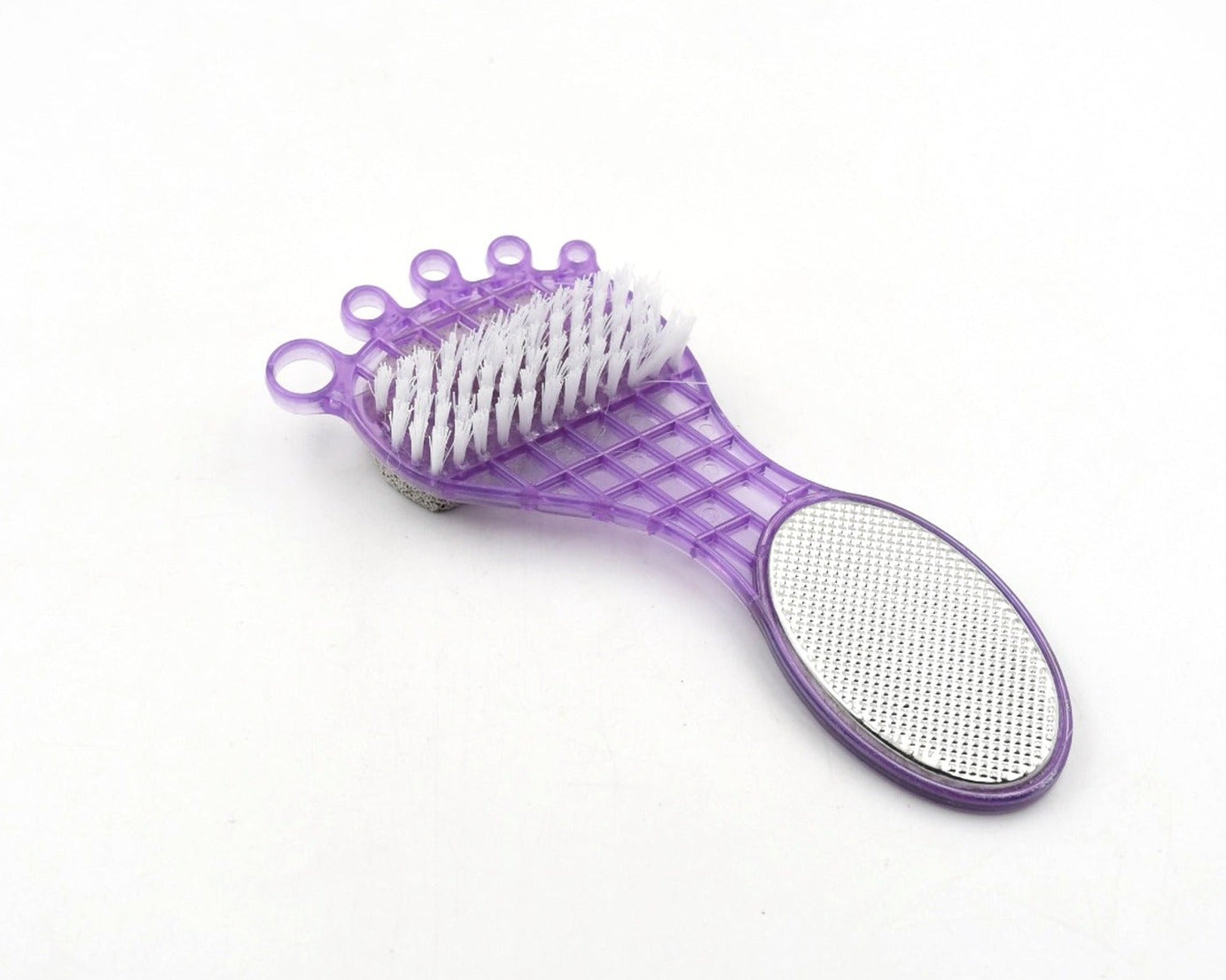 4 in 1 Pedicure Tool for Rough & Dry Feet Dual-Sided with Pumice Stone Soft Brush Steel Scrubber & Emery File Softens Hard Foot Corns & Calluses Cleanses & Smoothens Dull Feet