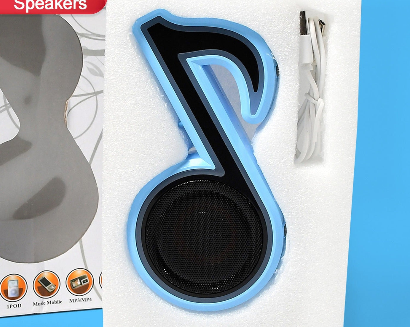 Mini Portable Music Note Shape Speaker Subwoofer Colorful Musical Note LED Lighting Sound For Creatives Gift Computer Phone Sound Equipment Bluetooth speaker (Media Player)