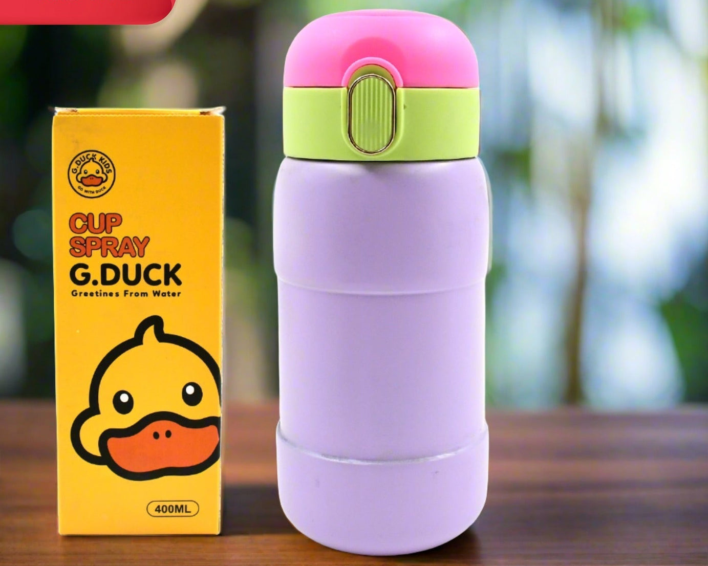 Duck Stainless Steel Water Bottle For Kids Adults Steel Flask Metal Thermos, Spill Proof Cap Closure, BPA Free For School Home Office, Drinkware, 400 ML