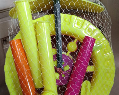 Kids toy with single wheel and light-up feature