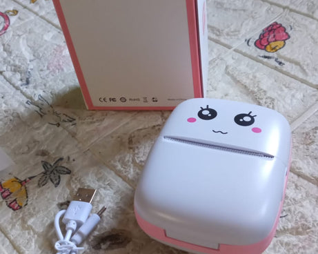 Pocket Mini Printer, Mobile Phone Bluetooth Connection Wireless Mini Thermal Printer with Android or iOS APP for Pictures, Portable Smart Printer,Contains 1 Rolls Thermal Paper, with Fast Paper Output for Photo Image
