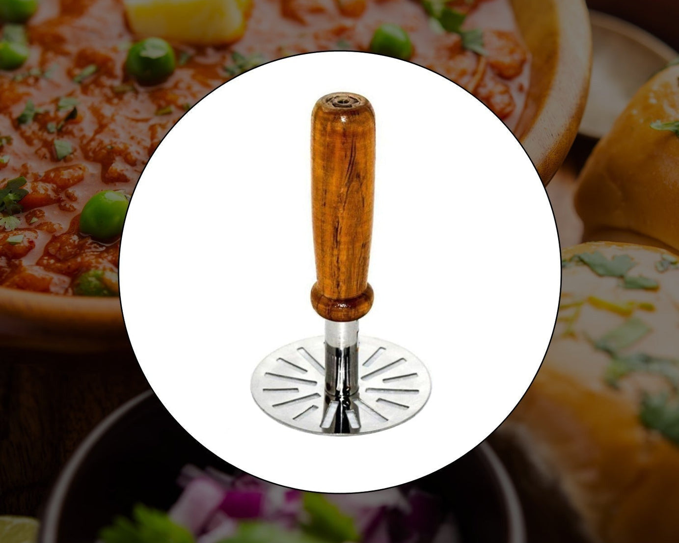 Paubhaji Masher used in all kinds of household and kitchen places for mashing and making paubhajis.