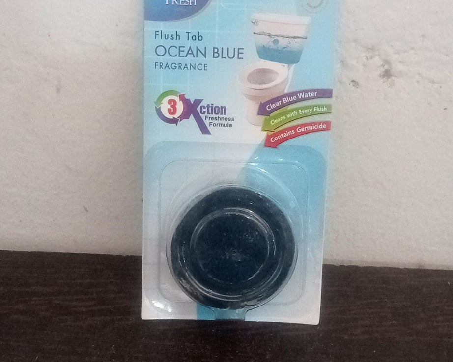 50 grams ocean blue toilet cleaner tab for maintaining hygiene.