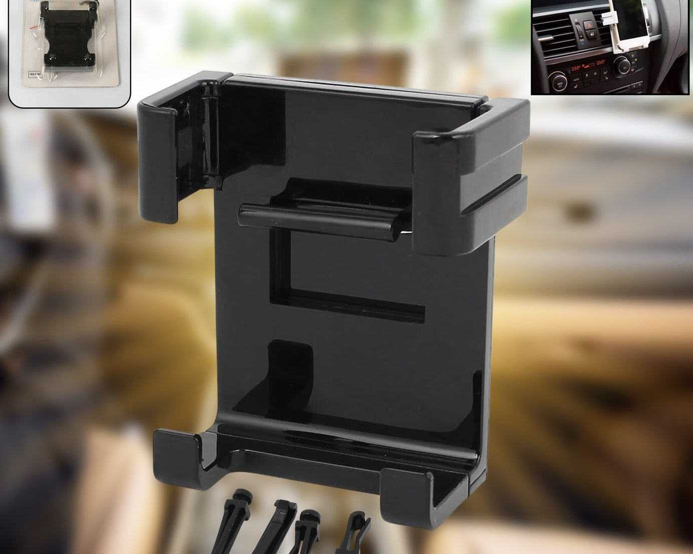 12857 Smartphone Car Phone Holder Car Air Conditioning Vent Phone Holder, Holder Stand for Mobile Phone Cellphone GPS, Dashboard Bracket for Car (1 Pc)