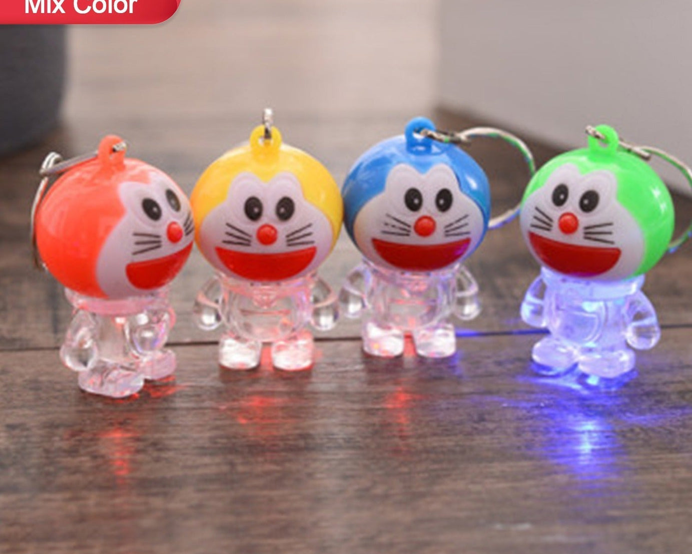 Doremon lightning keychain, 2 colored lightning keychain (1 pc)