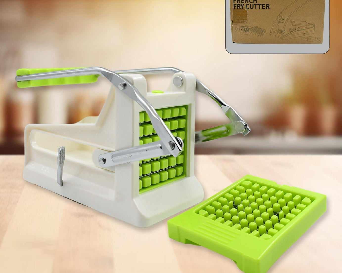 French Fry Cutter, Great with Vegetables, Potato Fries Cutter Professional Vegetable Cutter Stainless Steel Cutter Potato, Onions, Carrots, Cucumbers, Fruits Potato Cutter (1 pc)