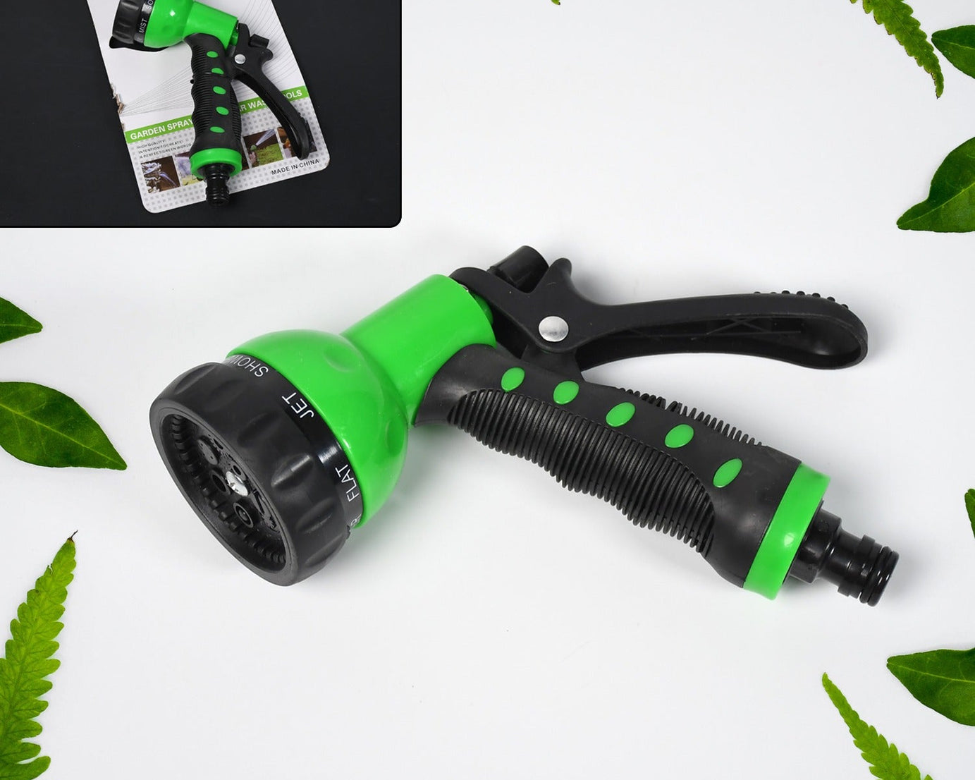 Heavy-duty hose nozzle with multiple spray settings