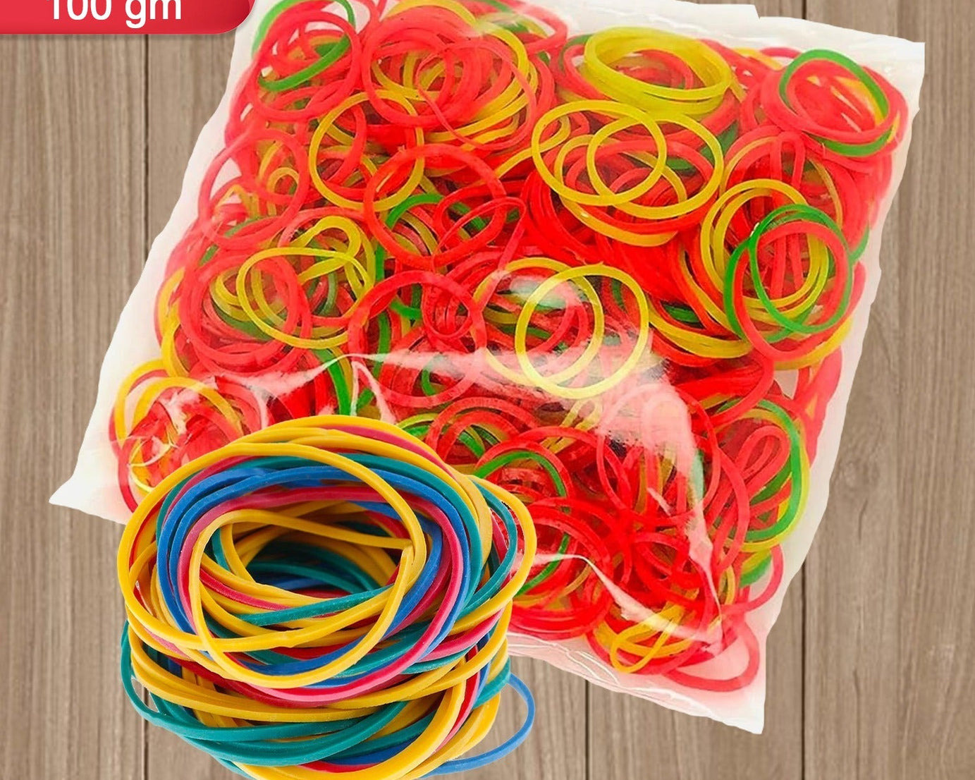 Multicolor Rubber Bands (Elastic & Reusable, Office & Home)