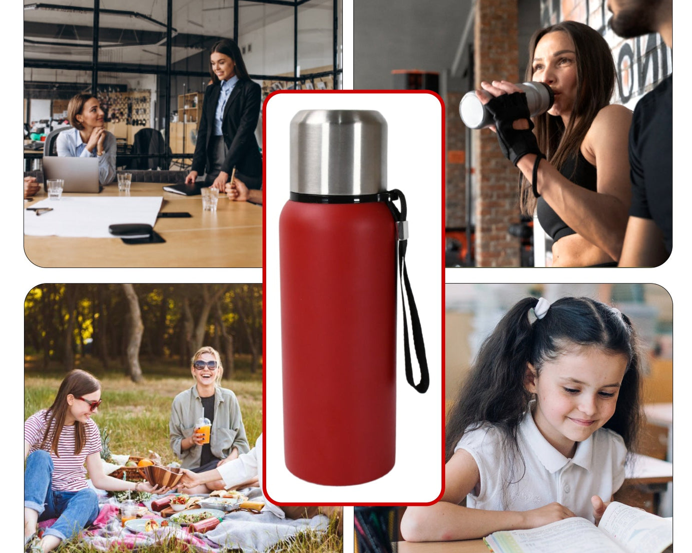 Stainless Steel Water Bottle, Fridge Water Bottle, Stainless Steel Water Bottle Leak Proof, Rust Proof, Cold & Hot Thermos steel Bottle| Leak Proof | Office Bottle | Gym | Home | Kitchen | Hiking | Trekking | Travel Bottle (Approx 600ML)