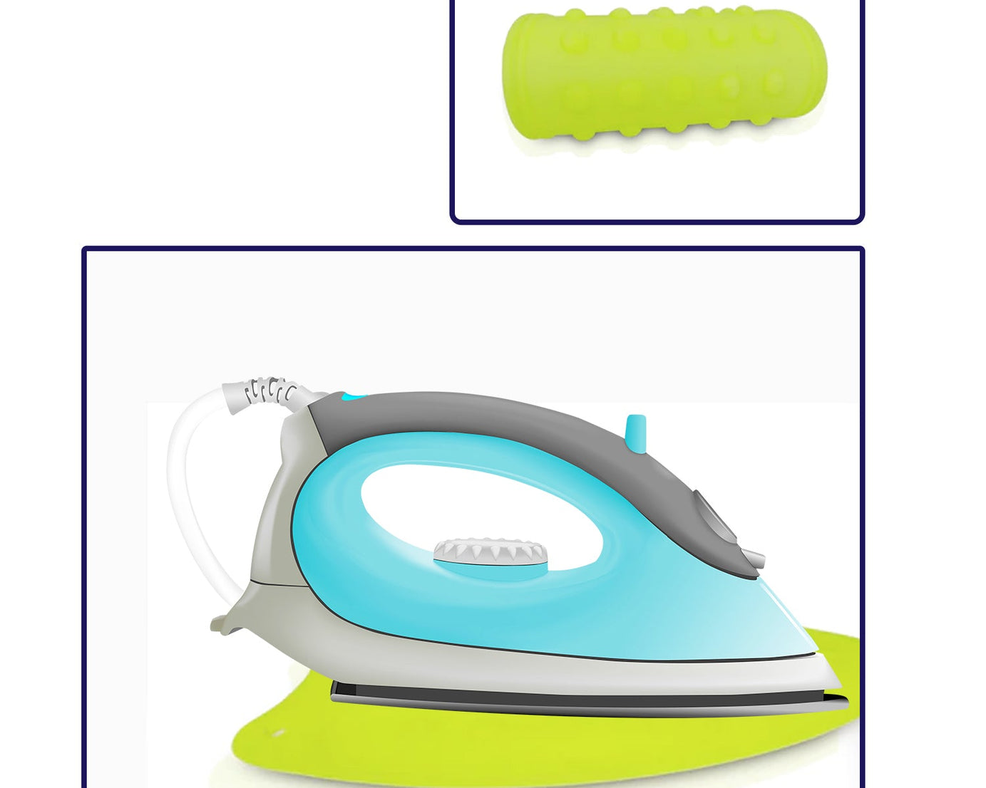 Heat-resistant silicon mat for use with hot appliances.
