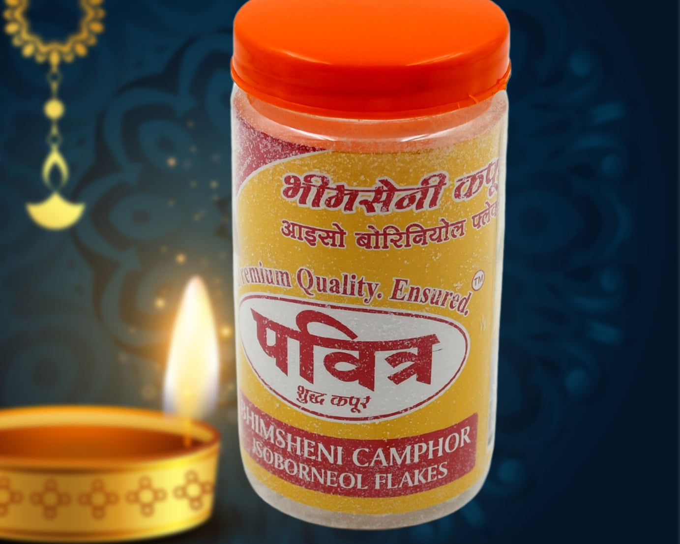 3619 Natural Bhimsheni Camphor (Kapoor) Bhimseni Camphor Kapoor / Kapur Isoborneol Flakes Jar 100gm