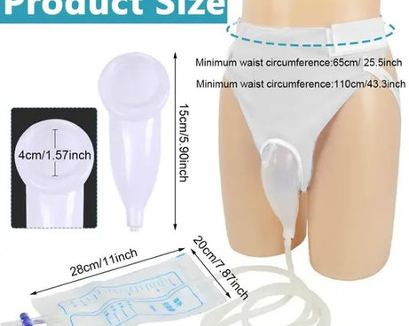Portable Male Urine Collection Bag - Reusable Silicone Wearable Urine Bag for Men - Leak-Proof and Comfortable