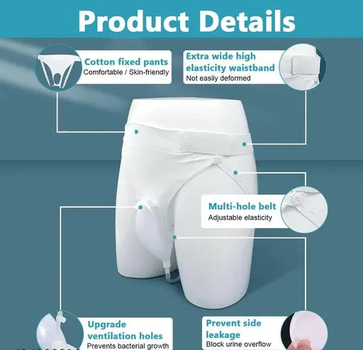 Portable Male Urine Collection Bag - Reusable Silicone Wearable Urine Bag for Men - Leak-Proof and Comfortable