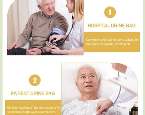 Urinal for Men - Reusable Silicone Urine Collection Bag - Portable Wearable Male Urinary Drainage Bag System for Adults (White, 1000ml Capacity)