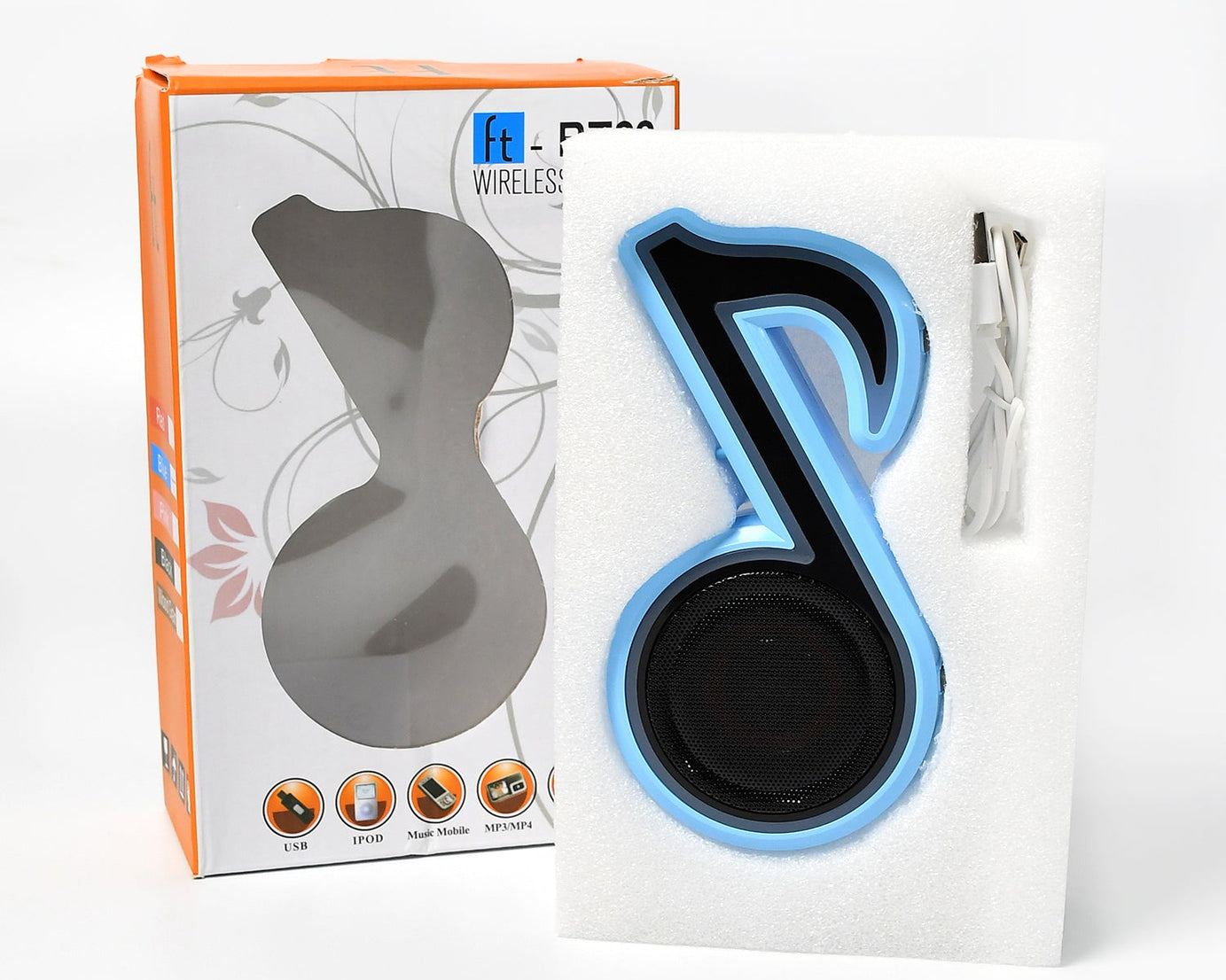 6068 Mini Portable Music Note Shape Speaker Subwoofer Colorful Musical Note LED Lighting Sound For Creatives Gift Computer Phone Sound Equipment Bluetooth speaker (Media Player)