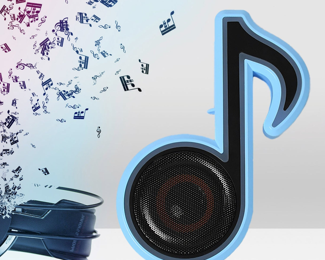 Mini Portable Music Note Shape Speaker Subwoofer Colorful Musical Note LED Lighting Sound For Creatives Gift Computer Phone Sound Equipment Bluetooth speaker (Media Player)