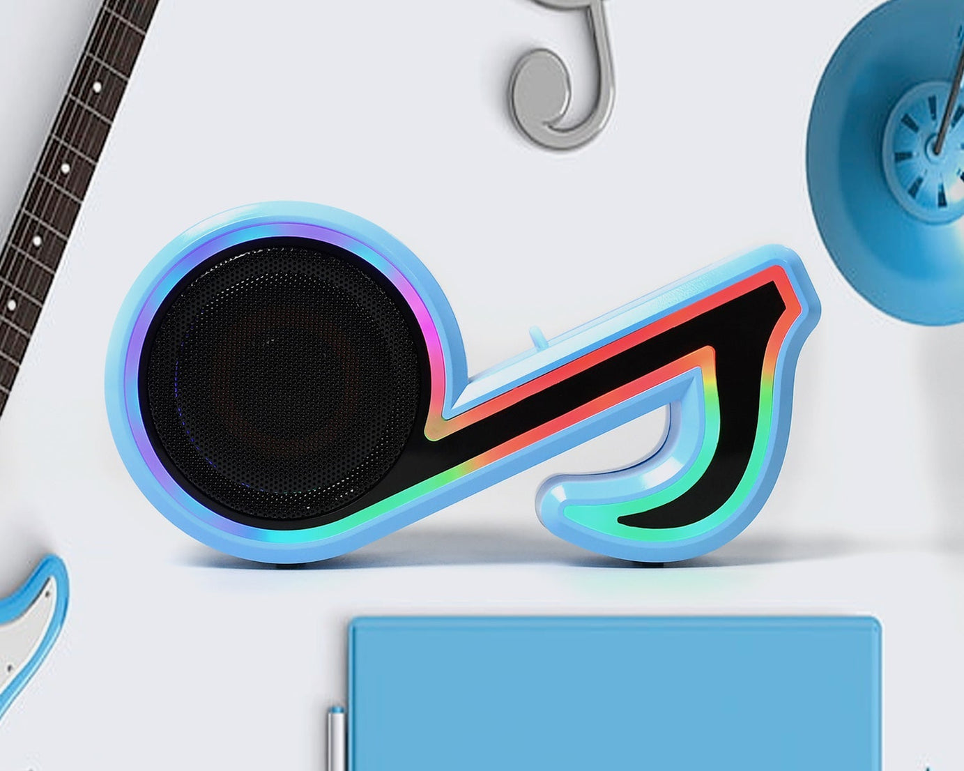 Mini Portable Music Note Shape Speaker Subwoofer Colorful Musical Note LED Lighting Sound For Creatives Gift Computer Phone Sound Equipment Bluetooth speaker (Media Player)