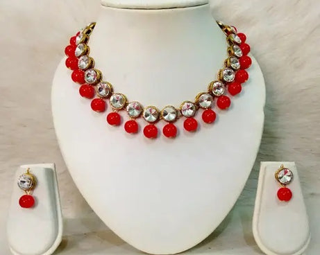 Trendy Alloy & Kundan Beads Necklace Set