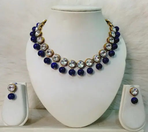 Trendy Alloy & Kundan Beads Necklace Set