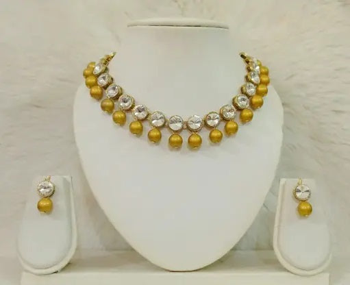 Trendy Alloy & Kundan Beads Necklace Set