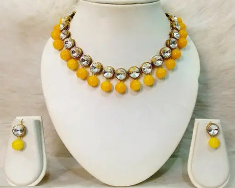 Trendy Alloy & Kundan Beads Necklace Set