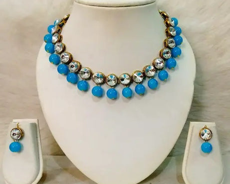 Trendy Alloy & Kundan Beads Necklace Set