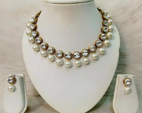 Trendy Alloy & Kundan Beads Necklace Set