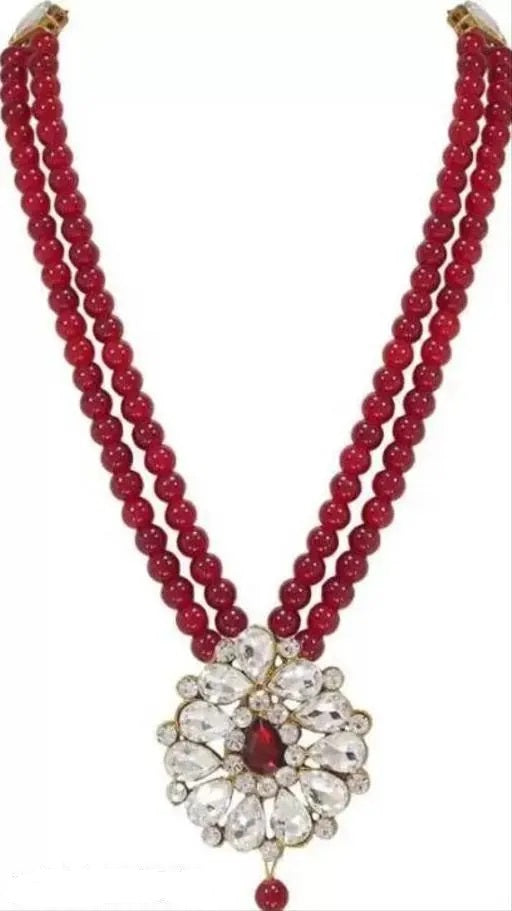 Elegant Gold Plated Necklace and Earrings Set with Cubic Zirconia and American Diamonds