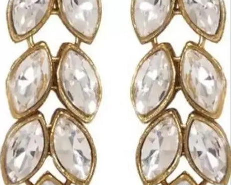 Elegant Gold Plated Necklace and Earrings Set with Cubic Zirconia and American Diamonds