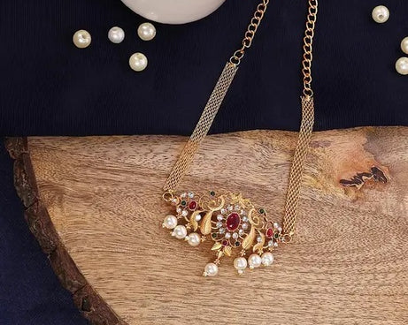 High-Quality Indian Wedding Jewellery Set: Choker, Necklace, Maangalyam/Murukku, South Indian and Maharashtrian Styles for Women and Girls