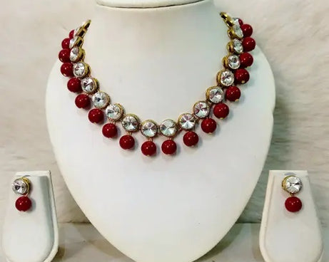 Trendy Alloy & Kundan Beads Necklace Set