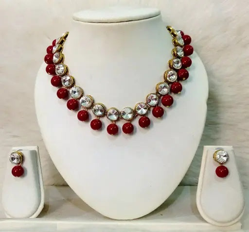 Trendy Alloy & Kundan Beads Necklace Set