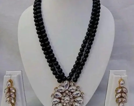 Elegant Gold Plated Necklace and Earrings Set with Cubic Zirconia and American Diamonds