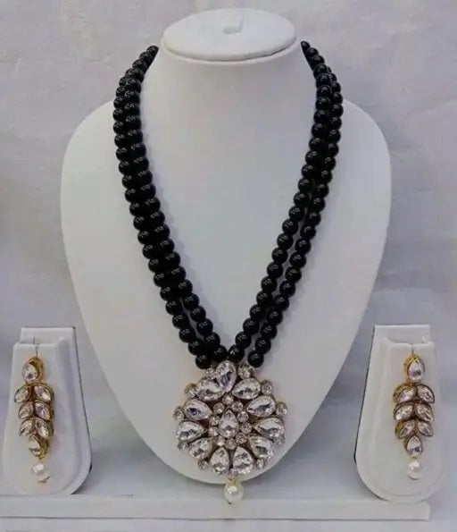 Elegant Gold Plated Necklace and Earrings Set with Cubic Zirconia and American Diamonds