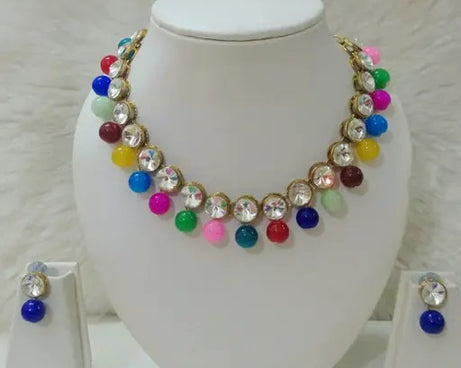 Trendy Alloy & Kundan Beads Necklace Set